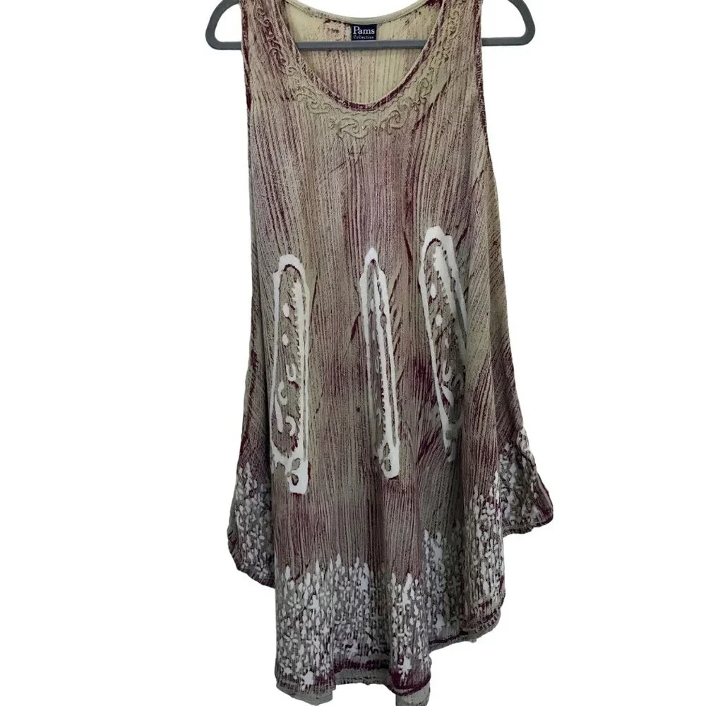 Pams‎ Collection Rayon Art-to-Wear Festival Women's Tent Dress Tunic. One Size - Picture 2 of 9